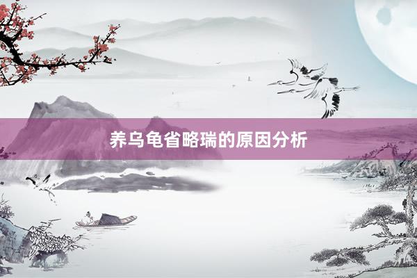 养乌龟省略瑞的原因分析